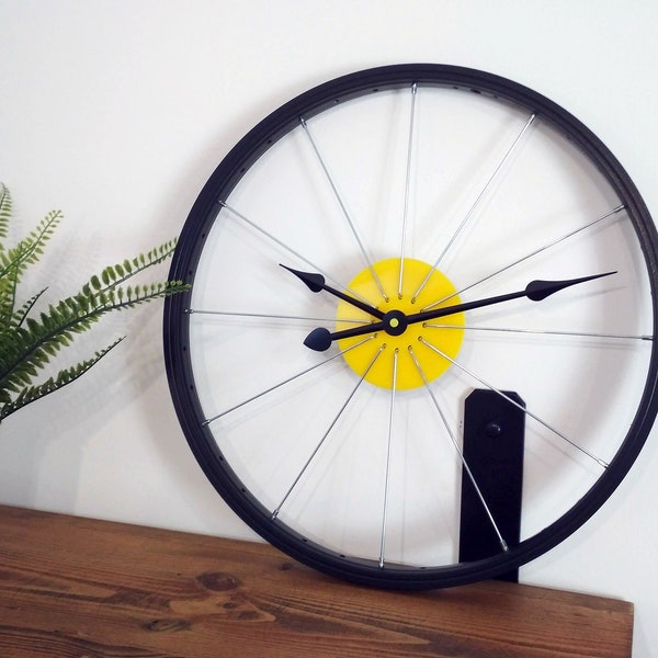 Horloge murale Max en jantes et rayons de vélo, vélo, cadeau