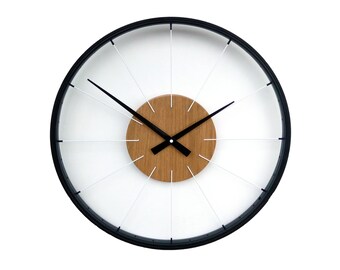 Wall clock with 20 inch black aluminum frame, original and unique gift, bicycle wheel, gift