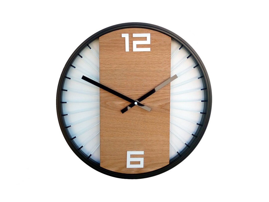 Harlem Red Oak Wall Clock Unique Large Wall Clock Bicycle Etsy
