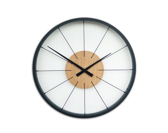 Wall clock with 20 inch black aluminum frame, original and unique gift, bicycle wheel, gift, surprise