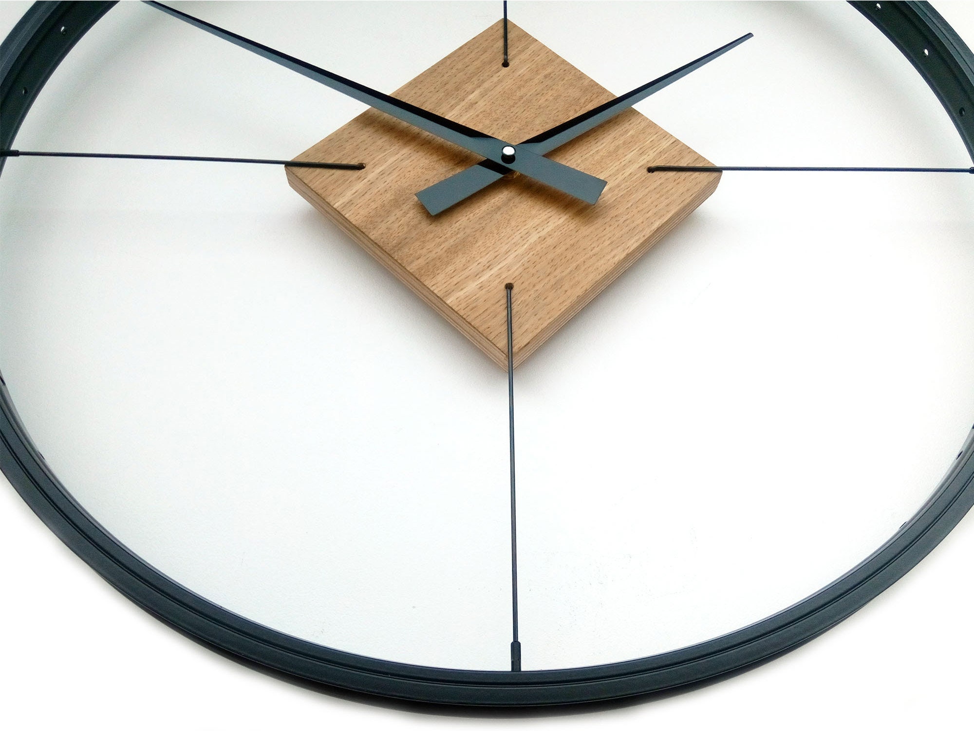 Square Frame Clock Square Wall Clock With 20 Inch Unique Black Aluminum Frame, Original ...