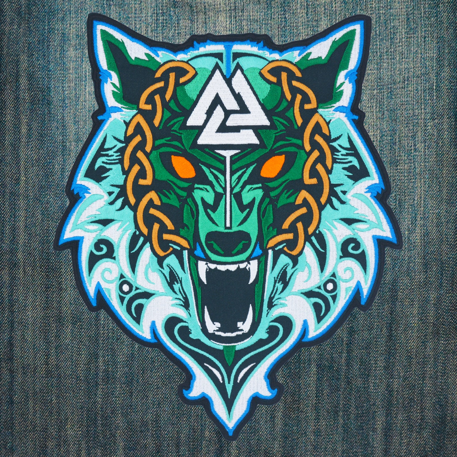 Viking Wolf of Odin Large Embroidered Back Patch ice Wolf Etsy
