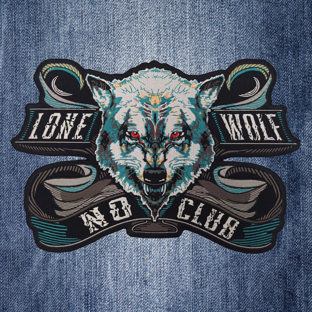 Lone Wolf No Club Large Embroidered Back Patch - Etsy