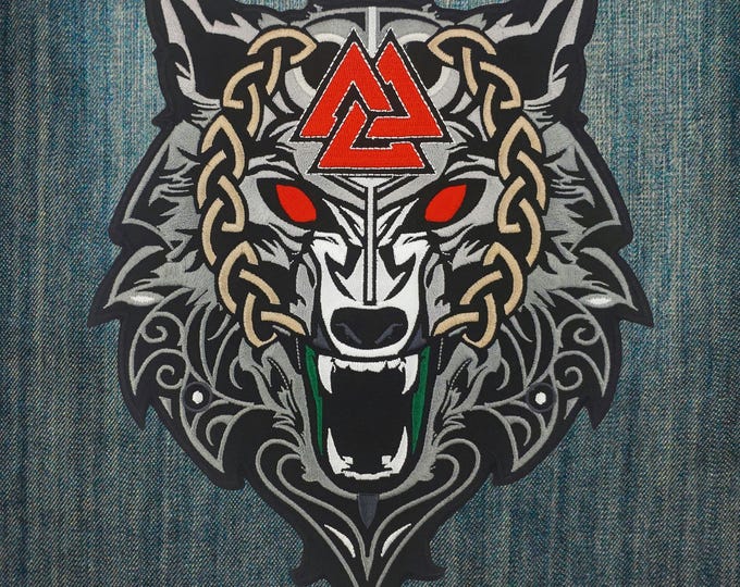 Viking Wolf of Odin Large Embroidered Back Patch - Etsy