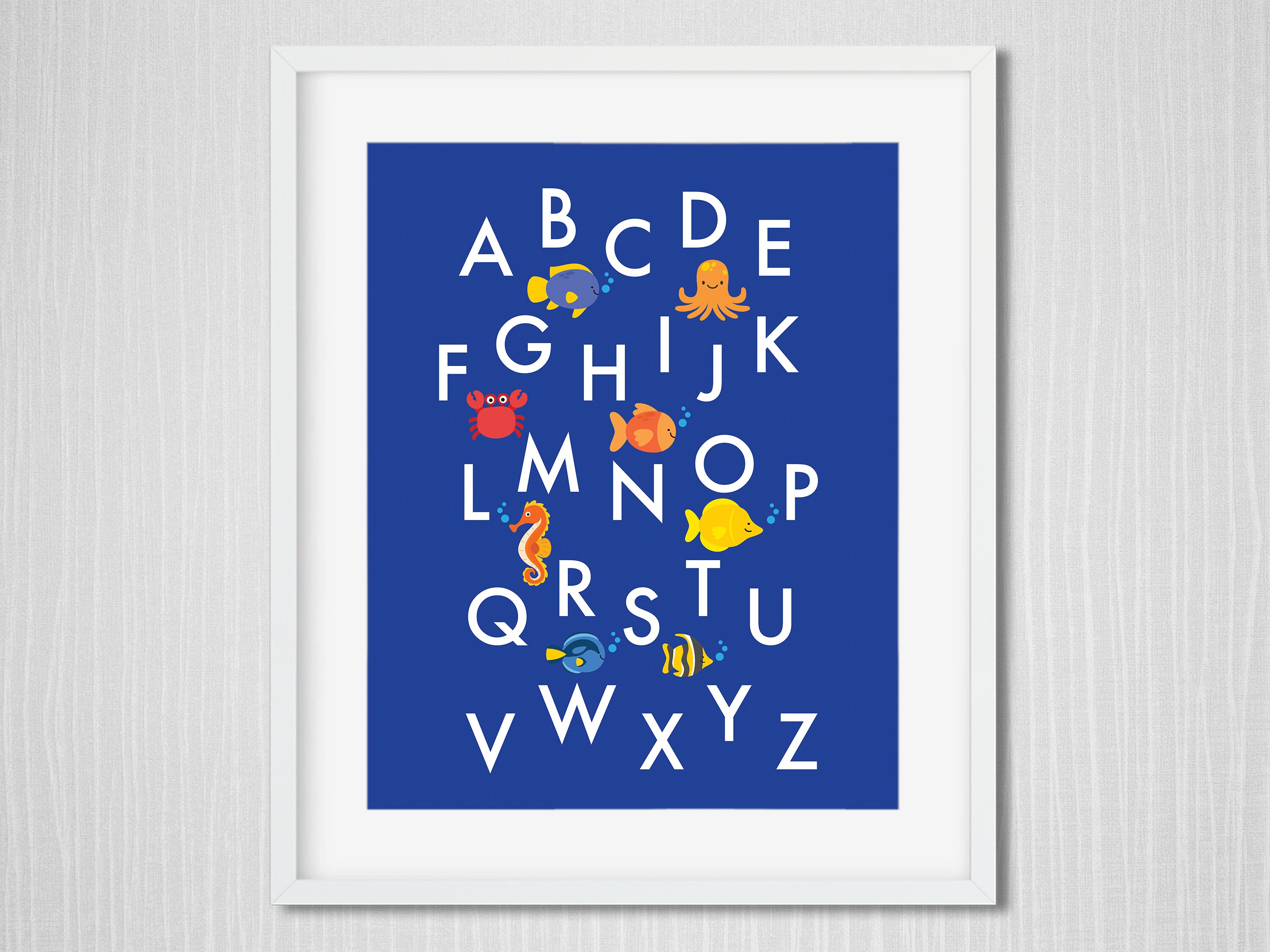 Printable Alphabet Poster Under The Sea Print Under Water Etsy