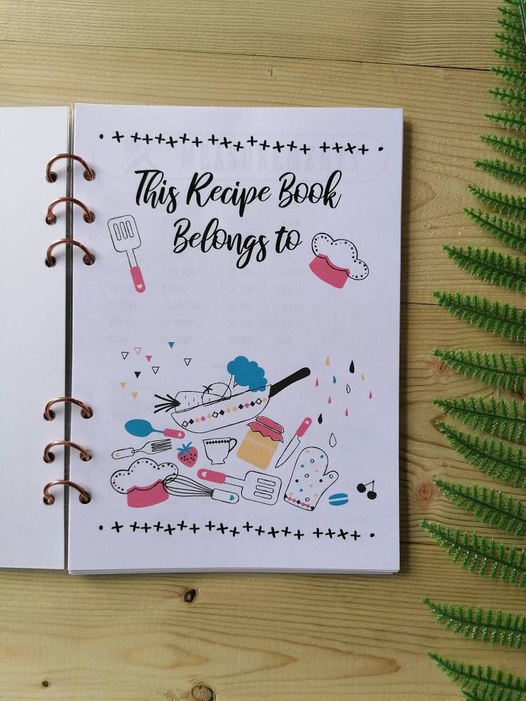 Personalised recipe book / A5 notebook for recipes Etsy
