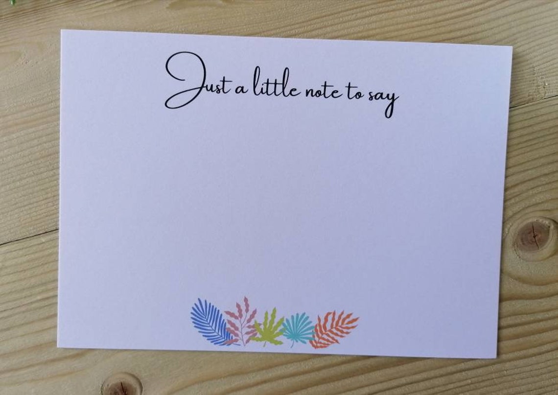 Packs of Just a little note to say cards /A6 notelets | Etsy