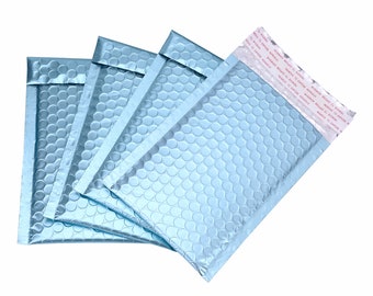 50 ProLine Glamour Metallic Pink Poly Bubble Mailers Envelopes Self Sealing Bags #000 4x8 Extra Wide