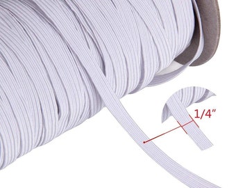 70yard/80yard/100yard White Braided Elastic Band (1/4 inch)Soft & Durable. Ship from NC