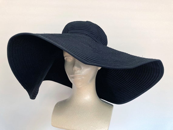 2000s Vintage packable Glamourous Black Hat - image 2