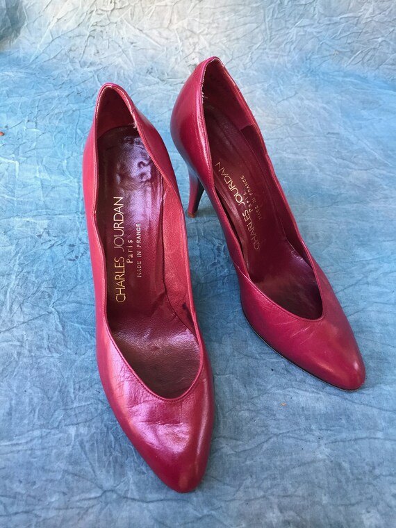 1980's pumps leather Charles Jourdan