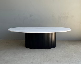 Oval Marble Coffee Table. Carrara Marble