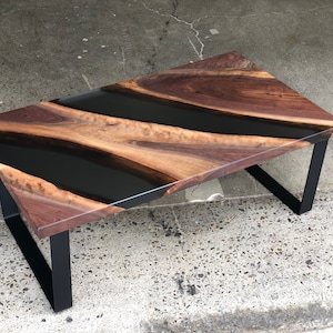 Custom | Made to order | Live Edge Table | Walnut | Modern | Coffee Table | Sale | Epoxy | Resin | Wood | furniture | Decor