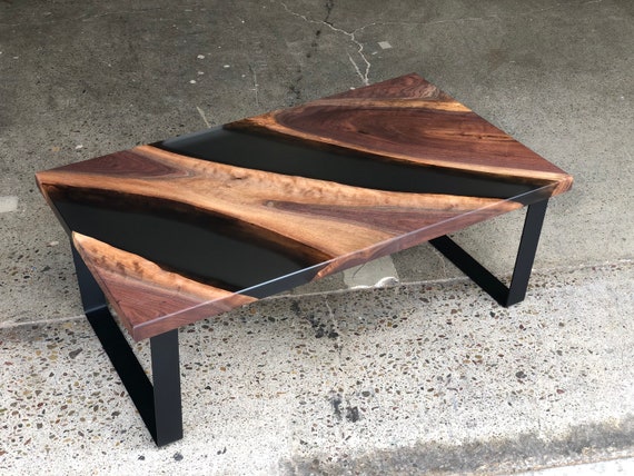 Custom Made to Order Live Edge Table Walnut Modern Coffee Table Sale Epoxy Resin Wood Furniture Decor Etsy UK