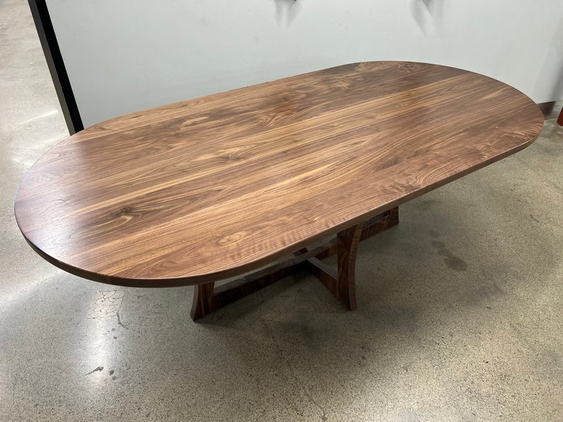 SALERNO Solid Walnut Dining Table. Oval Table. image 10