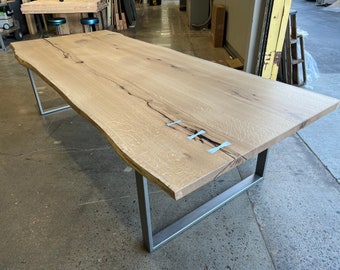 Custom, Made to order solid Oak dining tables/sale/oak/bookmatch/decor/furniture/table/modern farmhouse/modern table/ **FREE QUOTES**