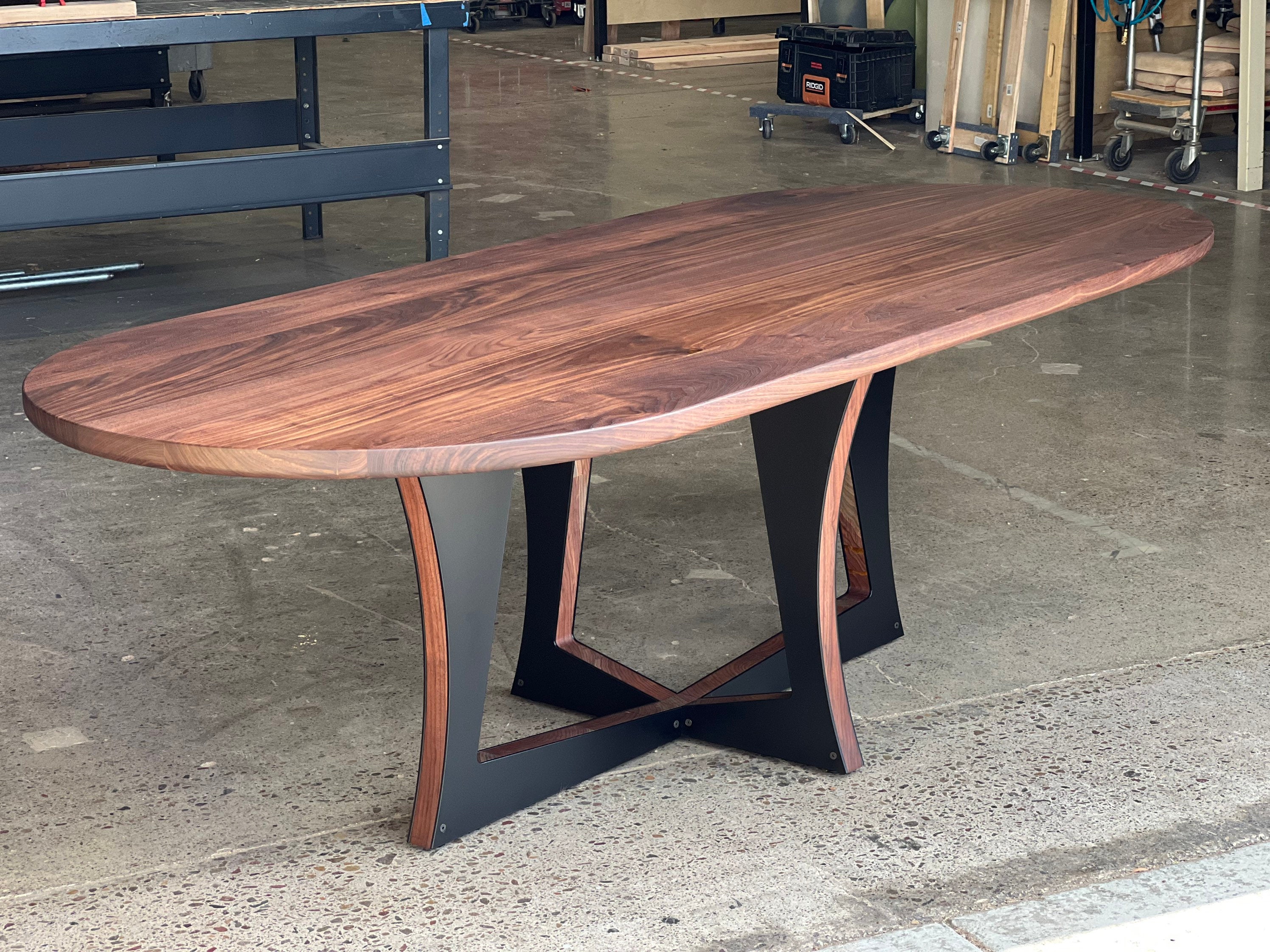 Custom Oval Walnut Dining Table | Modern Hardwood Kitchen Table - Etsy