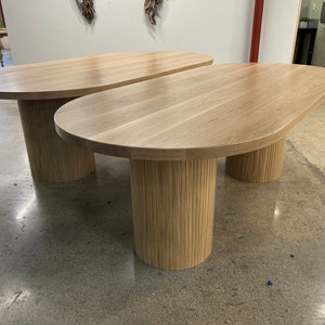 Custom dining tables, made to order. FREE quotes. Wood table, modern table, fluted table, reed table, tambour table, oak table, Walnut table
