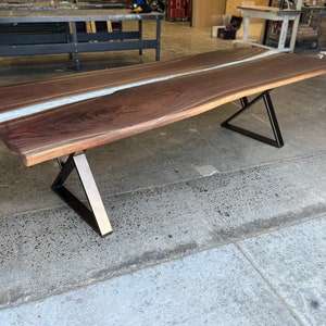 Custom Walnut & Epoxy River Dining Table | Modern Wood Furniture