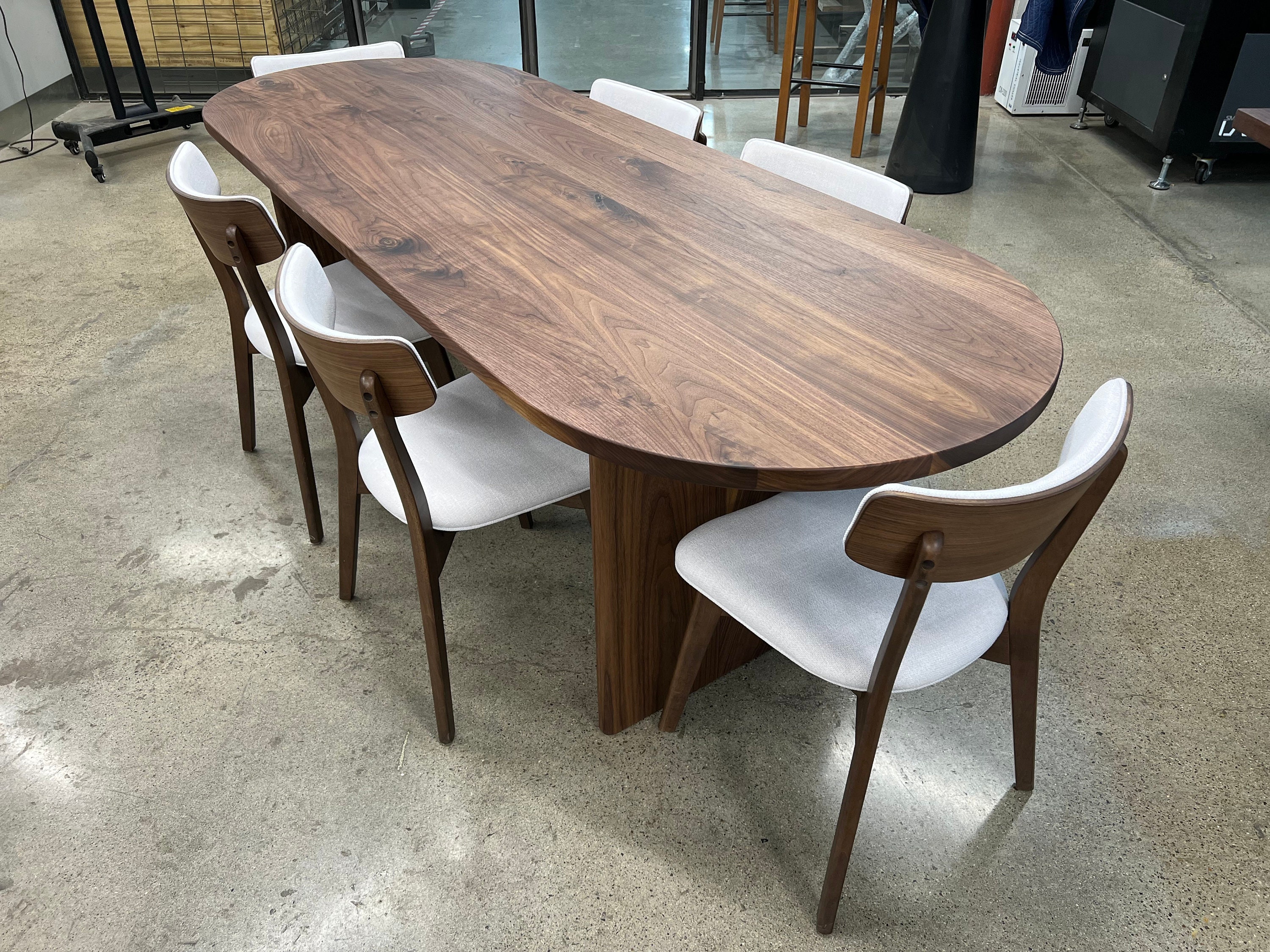 Handmade Walnut Oval Dining Table, Modern Hardwood Kitchen Table - Etsy