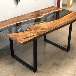 Custom Made to Order Live Edge Table Walnut Modern Table Sale Epoxy Resin Wood Glass Furniture Decor Etsy UK
