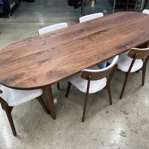 LUNA' Dining table, Walnut table, hardwood dining table, oval table, modern table, custom table, kitchen table