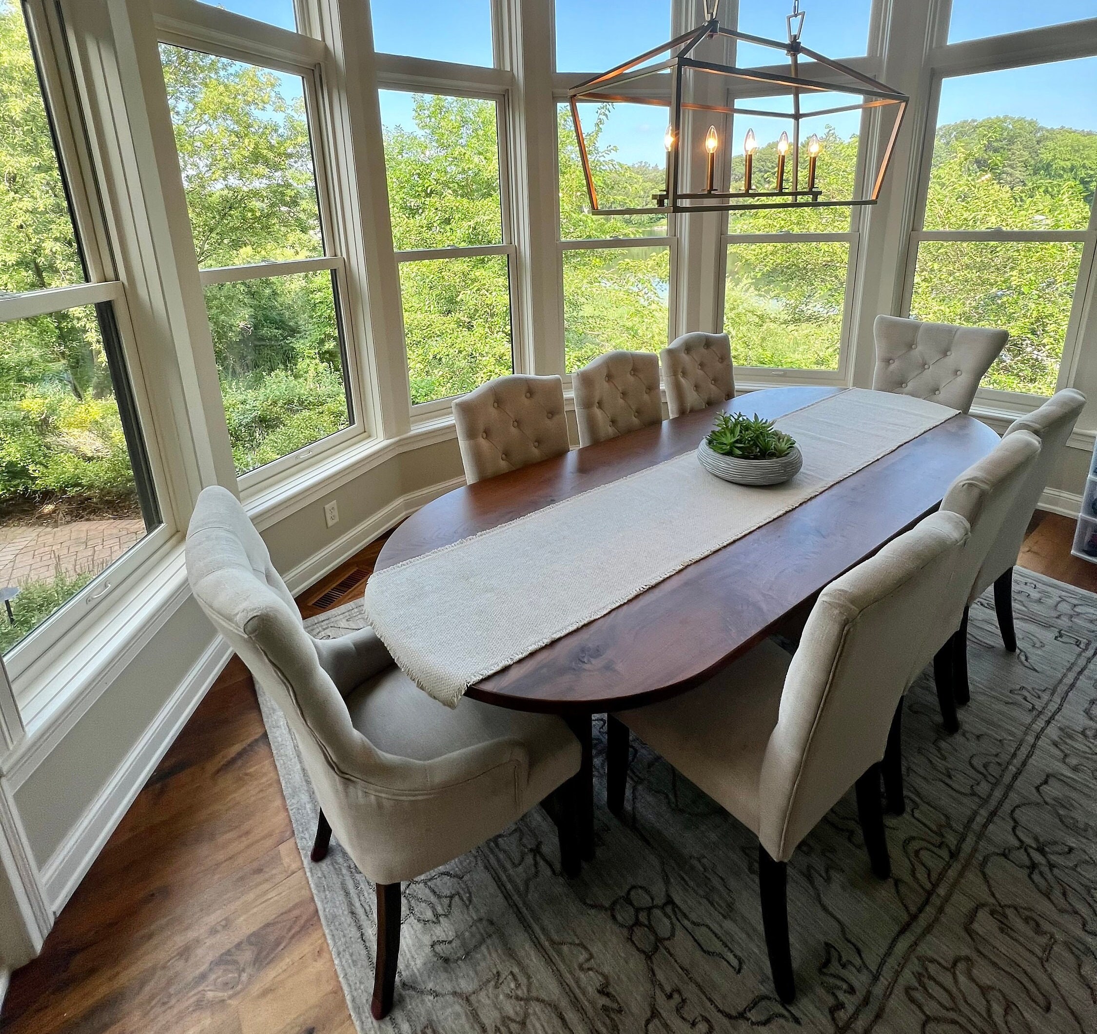 Handmade Walnut Oval Dining Table, Modern Hardwood Kitchen Table - Etsy