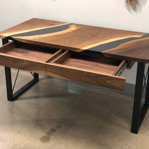 FREE QUOTES Custom made to order | Live Edge Table | Walnut | Modern | Table | Office desk | Epoxy | Resin | Wood | furniture | Desk