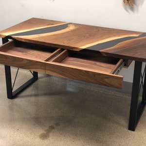 Custom | Made to order | Live Edge Table | Walnut | Modern | Table | Office desk | Epoxy | Resin | Wood | Maple | furniture | Desk