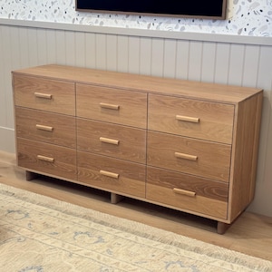 6ft long dresser 9 wood drawers Amazon.com: HUAHUU 9 Drawer Dresser for Bedroom, 60 Inch Long Dressers &  Rattan Chest of Drawers, Large TV Stand for 55, 65, 70 Inch TV, Boho Style,  Modern Dresser for, Living Room,