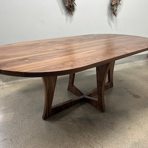 SALERNO Solid Walnut Dining Table. Oval Table. image 7