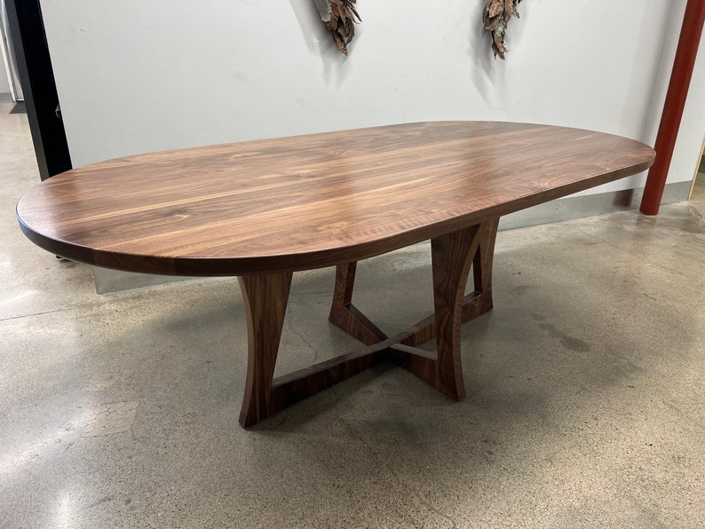 SALERNO Solid Walnut Dining Table. Oval Table. image 7