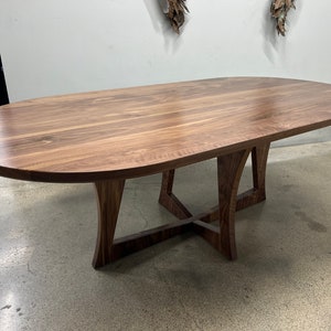 SALERNO Solid Walnut Dining Table. Oval Table. image 1