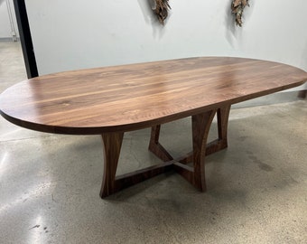 SALERNO’ Solid Walnut Dining Table. Oval Table.