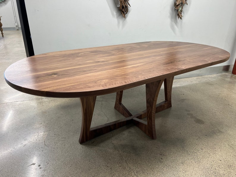 SALERNO Solid Walnut Dining Table. Oval Table. image 1