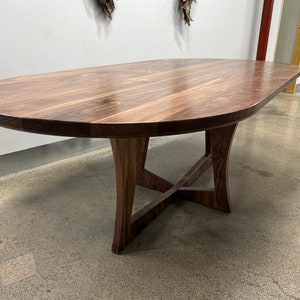 SALERNO Solid Walnut Dining Table. Oval Table. image 5