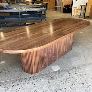 MONZA’ Custom Walnut table. Made to order FREE QUOTE. Tambour Dining table. Custom Furniture. Modern table design.
