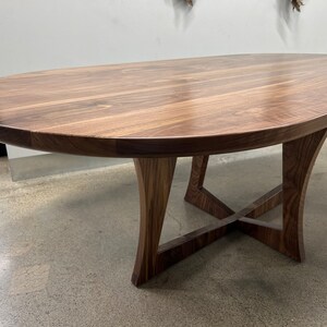 SALERNO Solid Walnut Dining Table. Oval Table. image 4