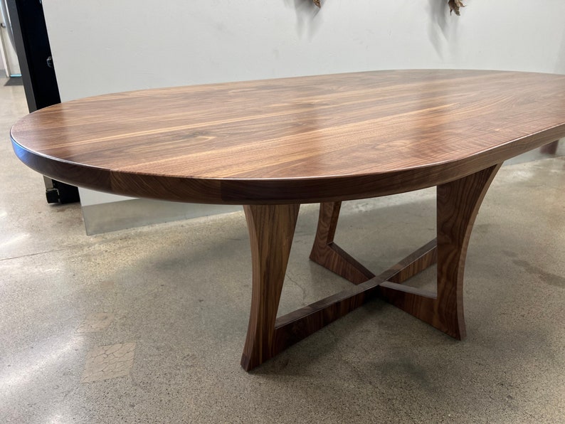 SALERNO Solid Walnut Dining Table. Oval Table. image 4