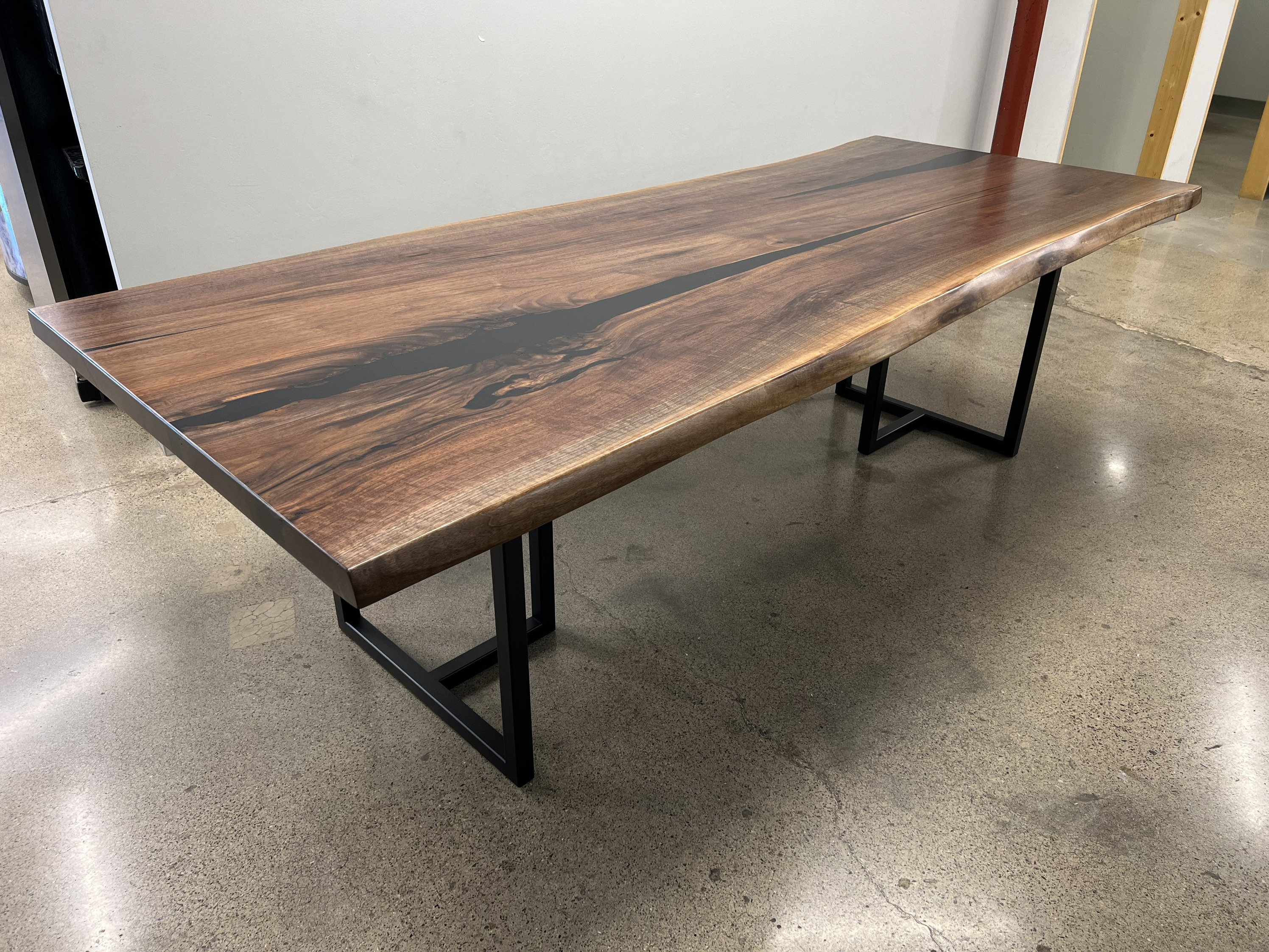 Custom Live Edge Walnut Dining Table | Modern Steel Legs - Etsy