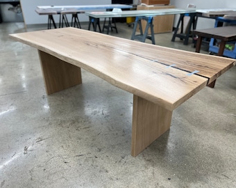 Custom Live Edge White Oak Dining Table | Modern Wood Furniture