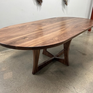 SALERNO Solid Walnut Dining Table. Oval Table. image 8