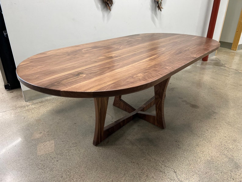 SALERNO Solid Walnut Dining Table. Oval Table. image 8