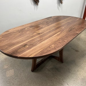 SALERNO Solid Walnut Dining Table. Oval Table. image 3