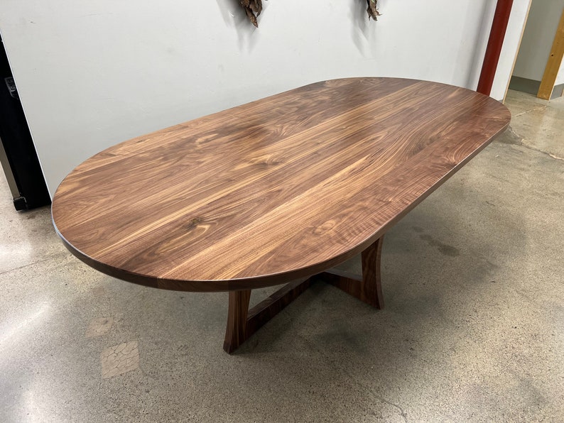 SALERNO Solid Walnut Dining Table. Oval Table. image 3