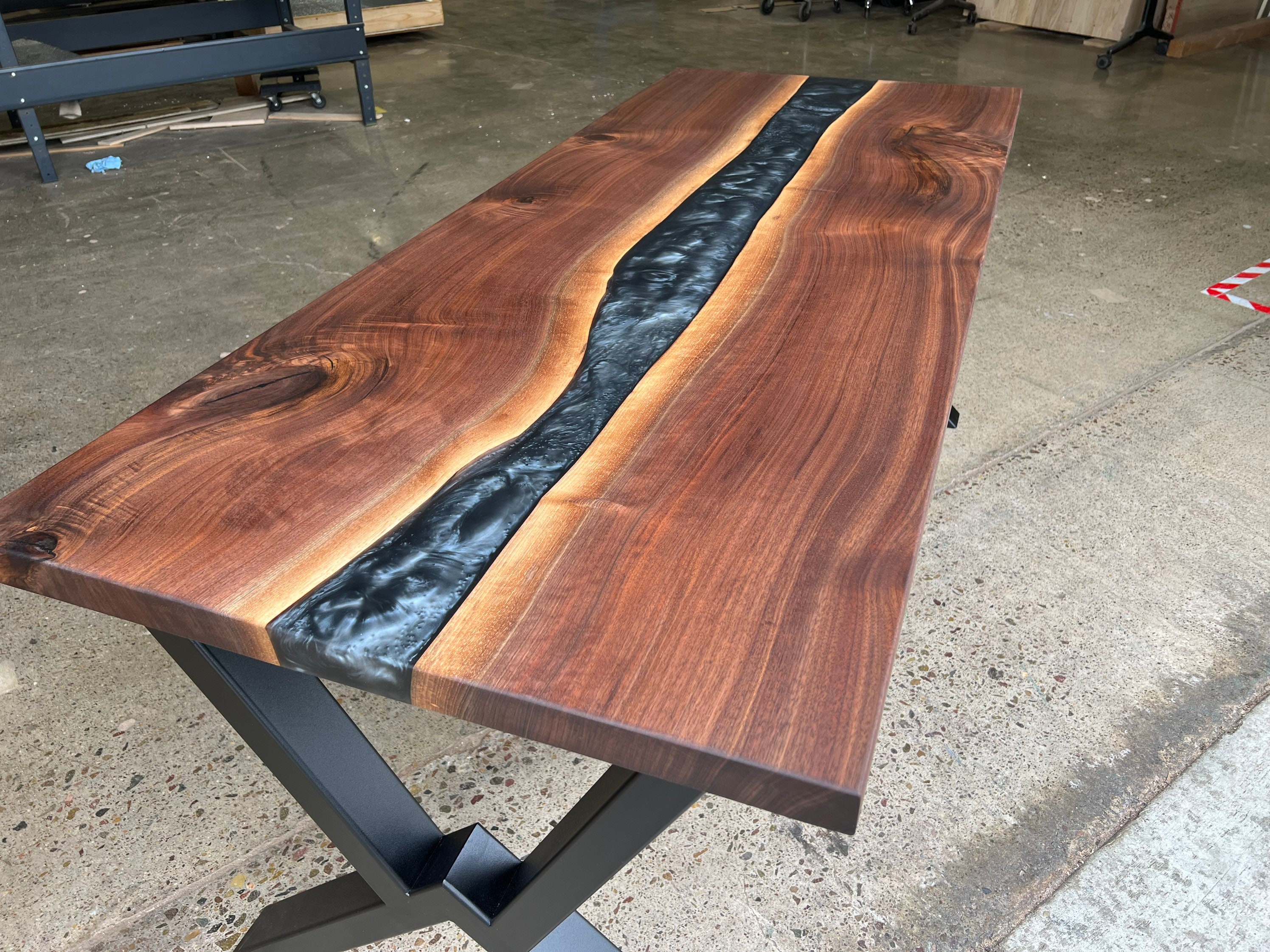 Epoxy & Walnut Dining Table. Custom Made to Order. Contact for Etsy