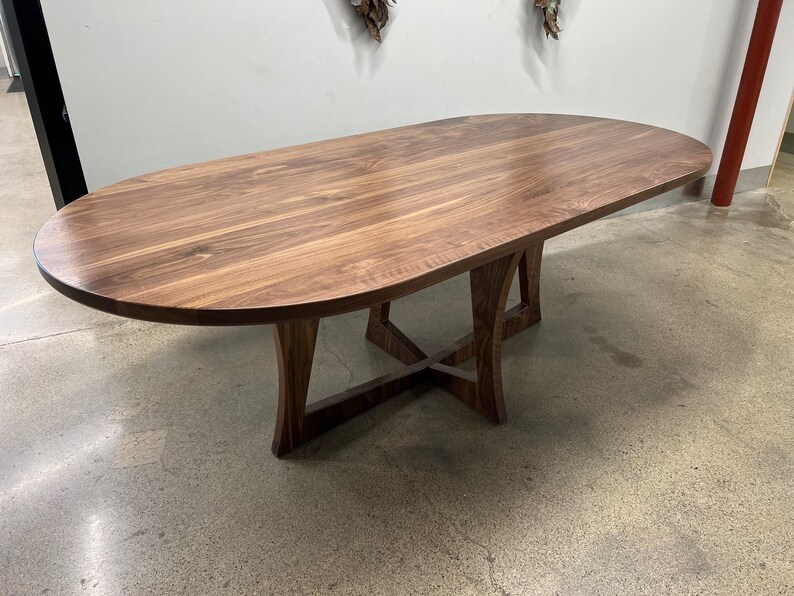SALERNO Solid Walnut Dining Table. Oval Table. image 6