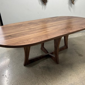 SALERNO Solid Walnut Dining Table. Oval Table. image 9