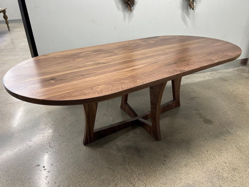 SALERNO Solid Walnut Dining Table. Oval Table. image 9