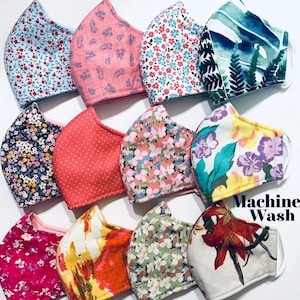 Floral face masks, washable face mask, mask with filter, high quality, cloth mask, US inventory.